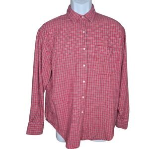 Brooks Brothers Womens‎ Flannel Plaid Shirt M Button Down Cotton Long Sleeve Red